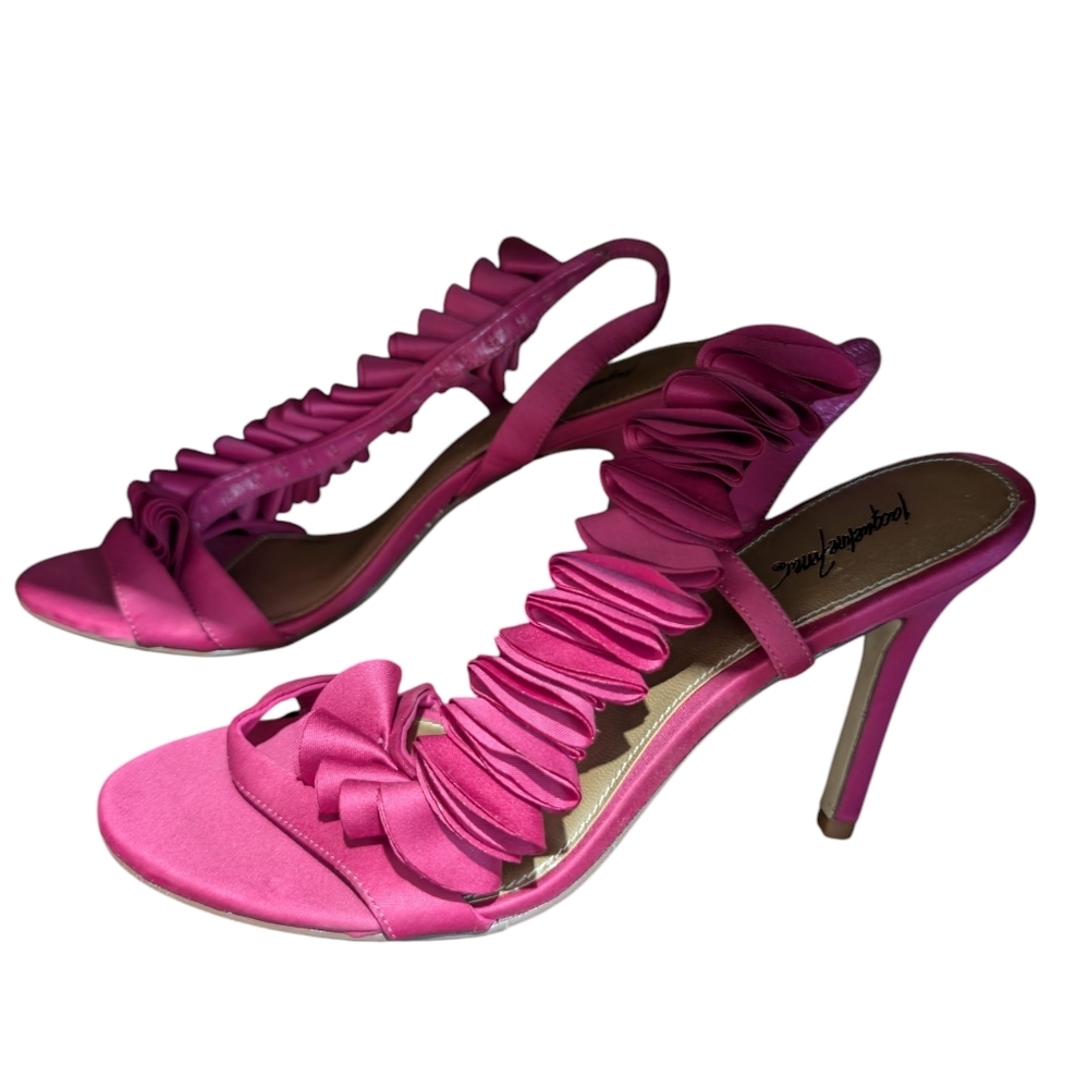 Jacqueline Ferrar Women's Strappy Ruffle Open Toe Slingback Shoes - Picture 13 of 16